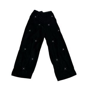 Zara Girls Velvet Wide Leg Embellished Pants